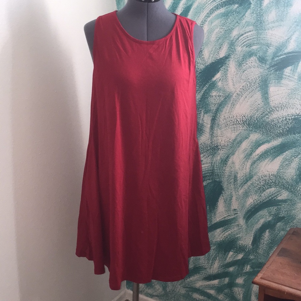 Red Tank Dress with pockets